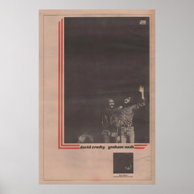 david CROSBY, graham NASH Affisch - 1972 original (Framsidan)