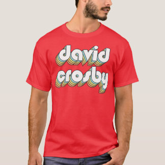 David Crosby Retro Rainbow Typography Faded Stil T Shirt