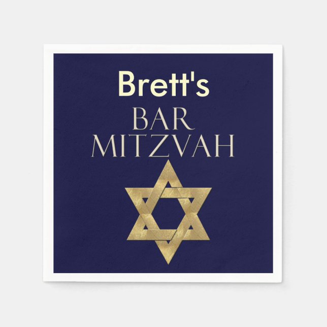 David Designer Pub Mitzvah Napkins stjärna Pappersservett (Framsidan)