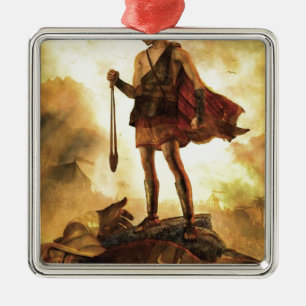 David dräpar Goliath Julgransprydnad Metall