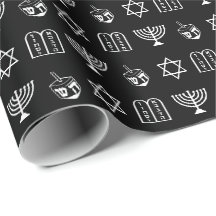 David Dreidel Menorah Torah Black Hanukkah