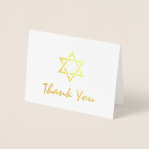 David Fladdermus Pub Mitzvah Tack Guld Folierat Kort