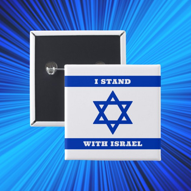 David Flagga blå stjärna, jag står med Israel Knapp (Skapare uppladdad)