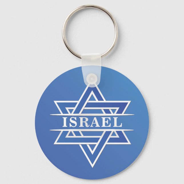 David Flagga stjärna i Israel Nyckelring (Framsida)