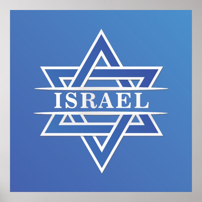 David Flagga stjärna i Israel Poster (Framsidan)