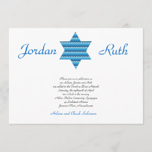 David för stjärna för B'Nai Mitzvah inbjudan