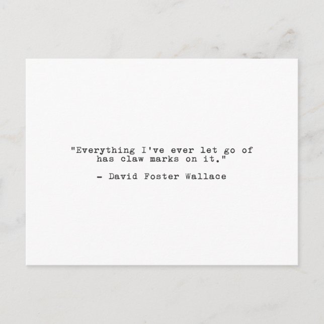 David Foster Wallace Breakup Postcard Vykort (Framsida)