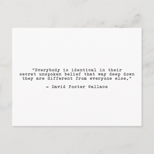 David Foster Wallace Individuality Quote Vykort (Framsida)