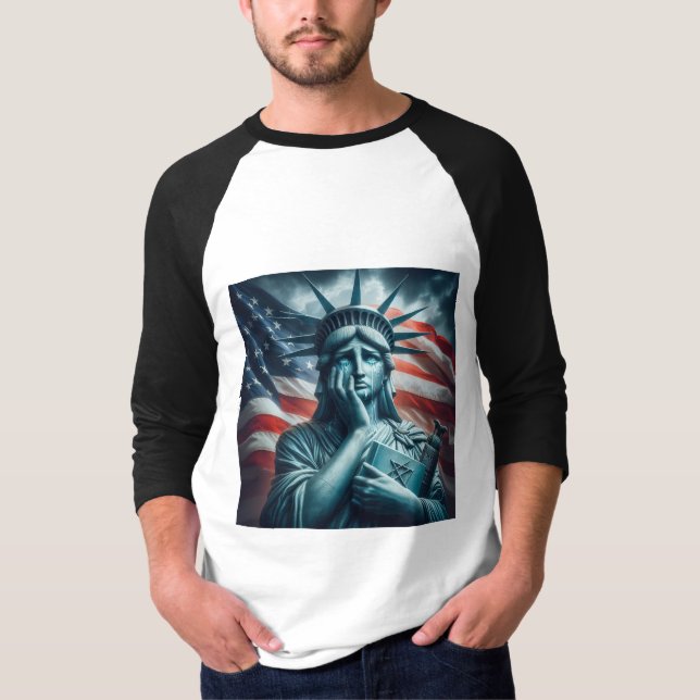 David frihetsgudinnan och stjärna t shirt (Framsida)