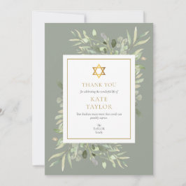 David Funeral Memorial Jewish stjärna Tack Kort