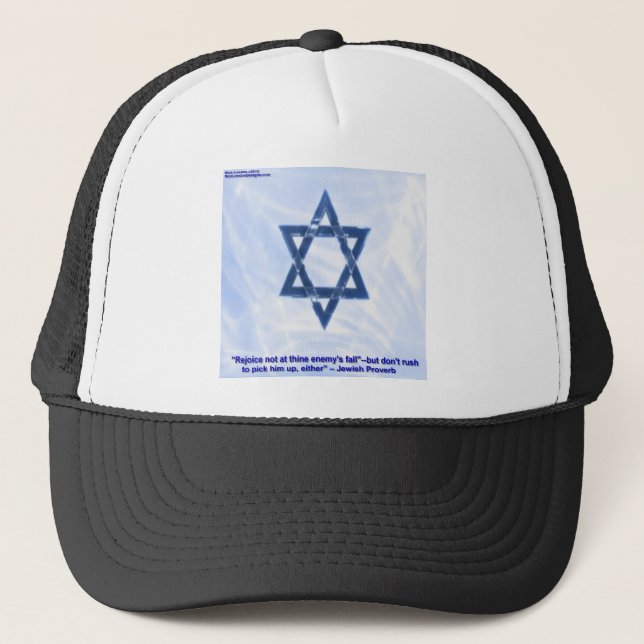 David & Funny Jewish Proverb-presentationer och -k Truckerkeps (Framsida)