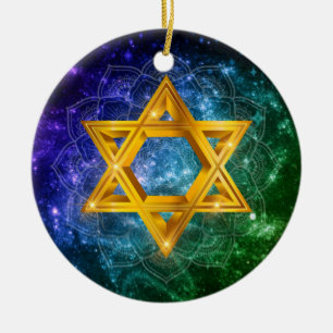 David Galaxys stjärna - Magen David Julgransprydnad Keramik