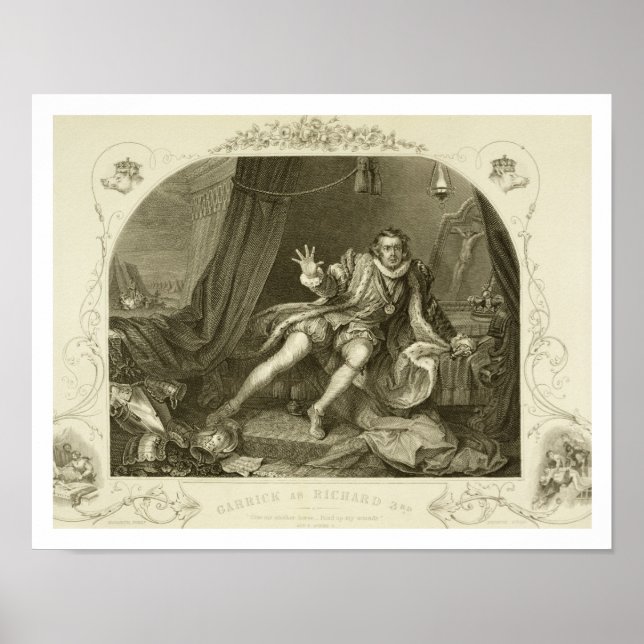David Garrick (1717-79) as Richard III, Act V Scen Poster (Framsidan)