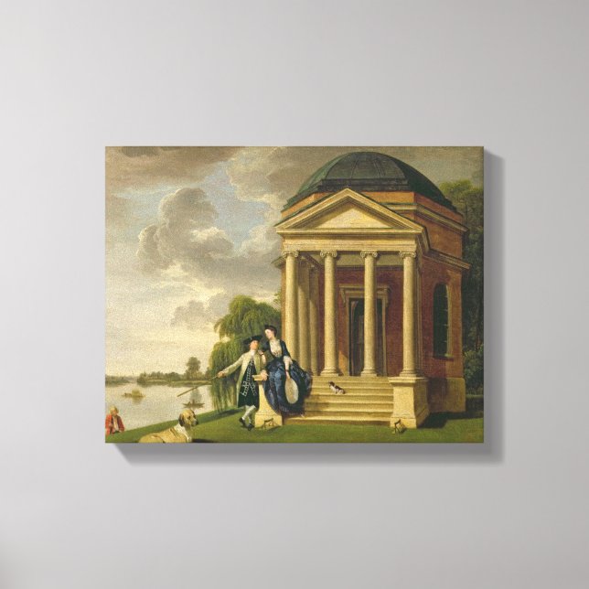 David Garrick (1717-79) och hans fru enligt Temple Canvastryck (Framsida)