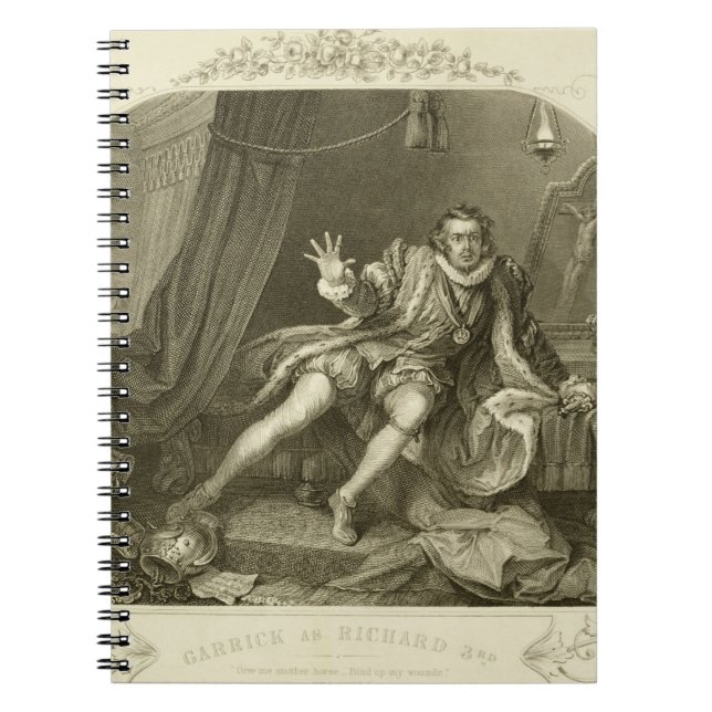 David Garrick (1717-79) som Richard III, agerar V Anteckningsbok (Framsidan)