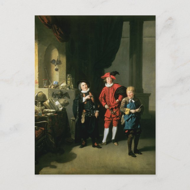 David Garrick med William Burton och John Vykort (Framsida)