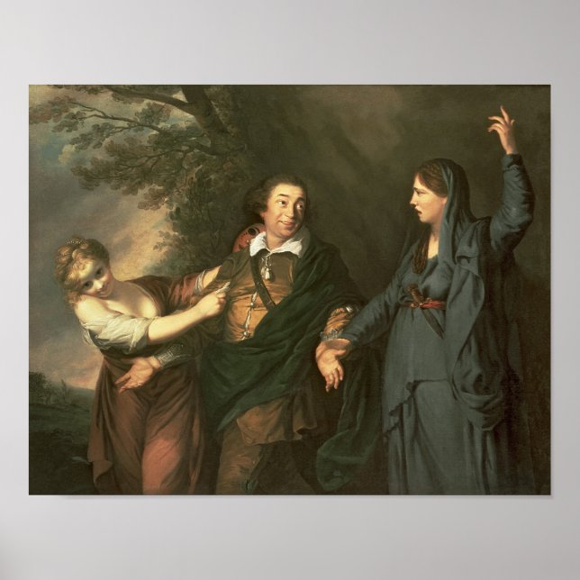 David Garrick mellan Muses of Tragedy Poster (Framsidan)