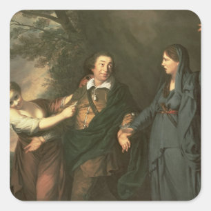 David Garrick mellan musorna av tragedin Fyrkantigt Klistermärke