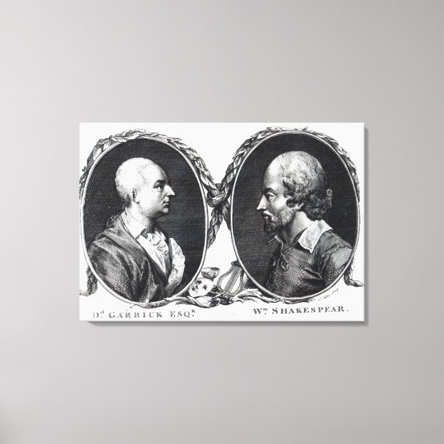 David Garrick och Shakespeare Canvastryck (Framsida)