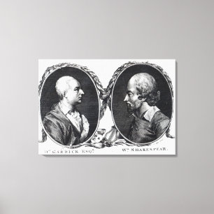 David Garrick och Shakespeare Canvastryck