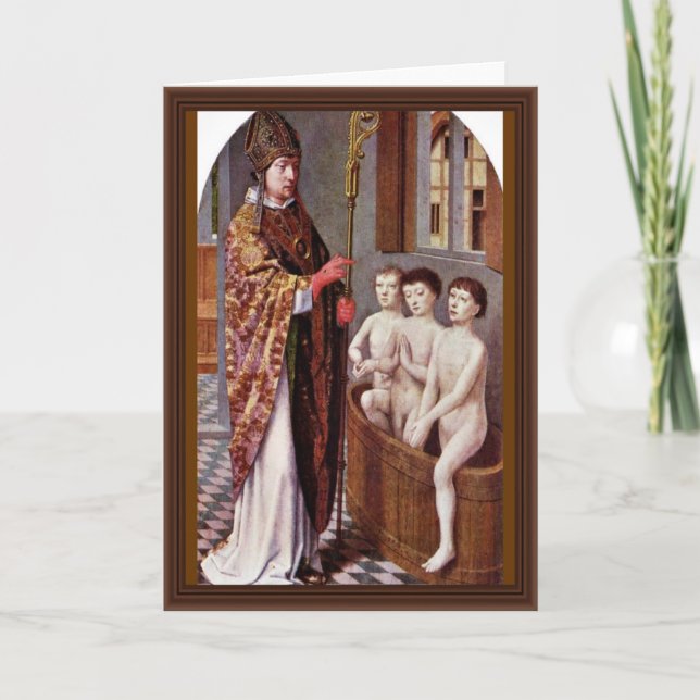 David Gerard Nicholas två förklaringar av St. Nich Helgkort (Framsida)