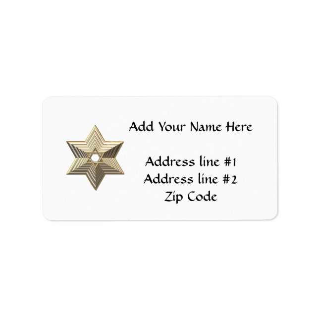 David Golden Star Adressetikett (Framsidan)