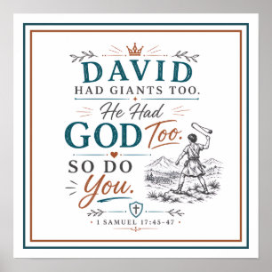 David Had Giants Too Andlig Kristet Citat Poster