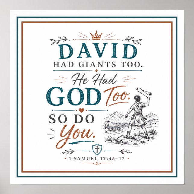 David Had Giants Too Andlig Kristet Citat Poster (Framsidan)