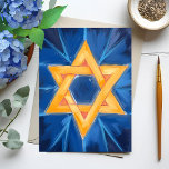 David Hanukkah Blue Watercolor Star Julkort<br><div class="desc">David Hanukkah Blue Watercolor Helgdag Card - Lycklig Hanukkah!</div>