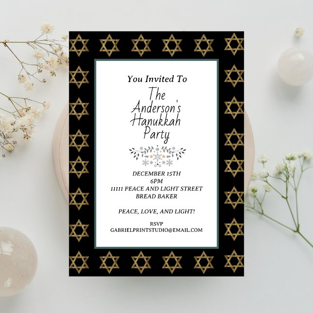 David Hanukkah Day Party, dagens Guld-stjärna Inbjudningar (Skapare uppladdad)