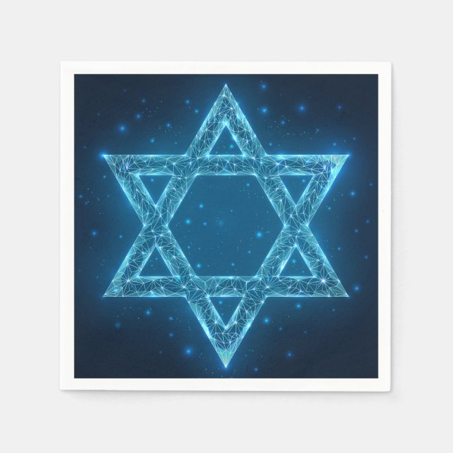David Hanukkah Glowing Electric Star Pappersservett (Framsidan)