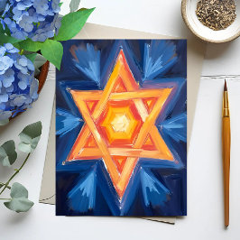 David Hanukkah judish stjärna Julkort