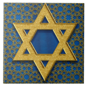 David, Hanukkah Mönster Helgdag Gift Kakelplatta
