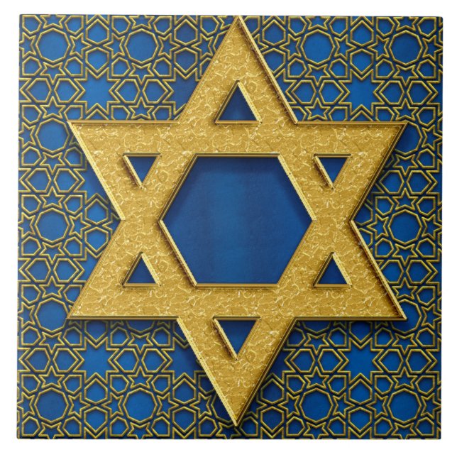 David, Hanukkah Mönster Helgdag Gift Kakelplatta (Framsidan)