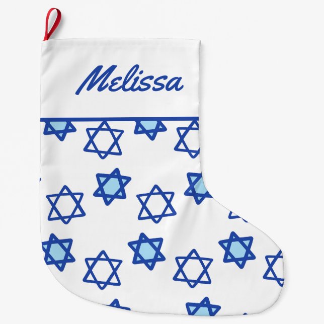 David Hanukkah Stocking Blue Star Stor Julstrumpa (Framsidan)
