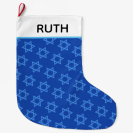 David Hanukkah Stocking Star Stor Julstrumpa