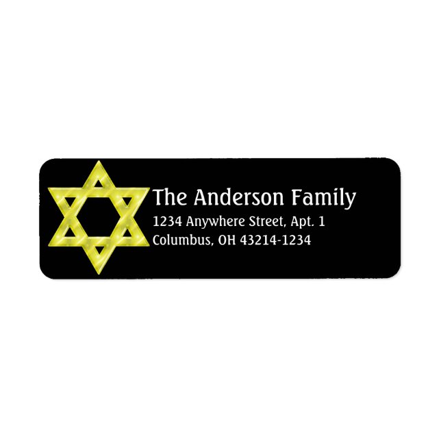 David Hanukkahs Adressetiketter d4 Returadress Etikett (Framsidan)