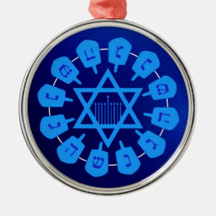 David Hanukkahs blå stjärna Julgransprydnad Metall