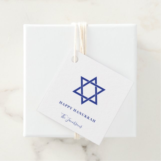David Hanukkahs moderna, blå stjärna Gåvor Etiketter (På plats)