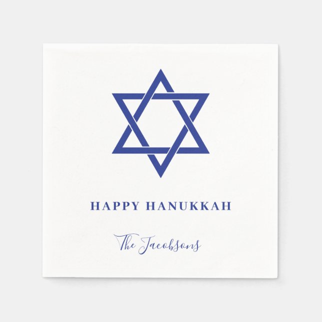 David Hanukkahs moderna, blå stjärna Pappersservett (Framsidan)
