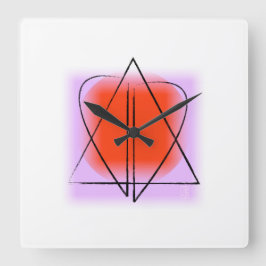David/Heart Wall Clock-stjärnan Fyrkantig Klocka