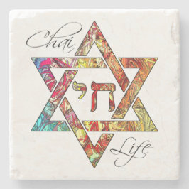 David Hebrew Chai Modern Abstrakt Art Stenunderlägg