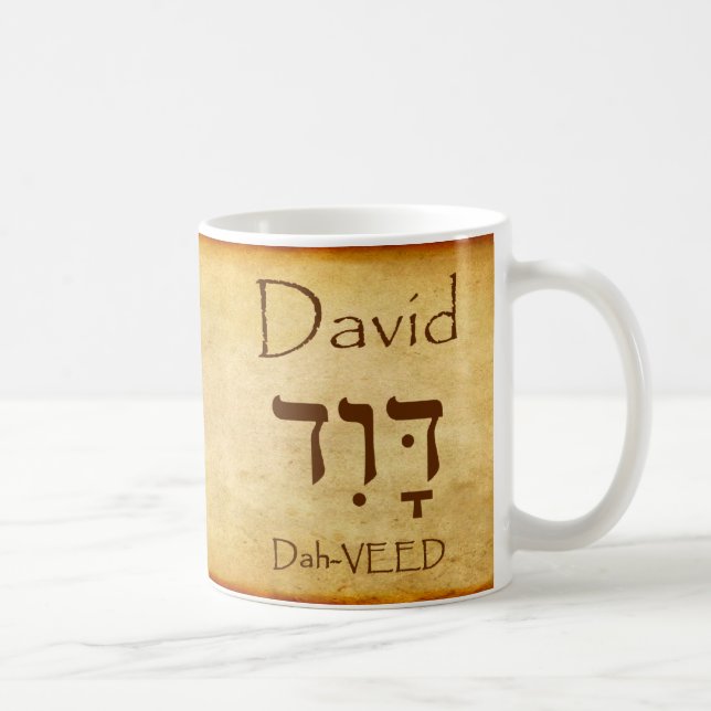 DAVID Hebrew Namn Mugg (Höger)