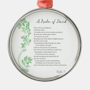 David Herren är min Shepherd Bible Verse Julgransprydnad Metall