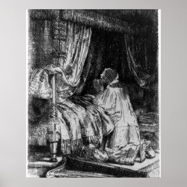 David in Prayer - Rembrandt - 1652 Poster (Framsidan)