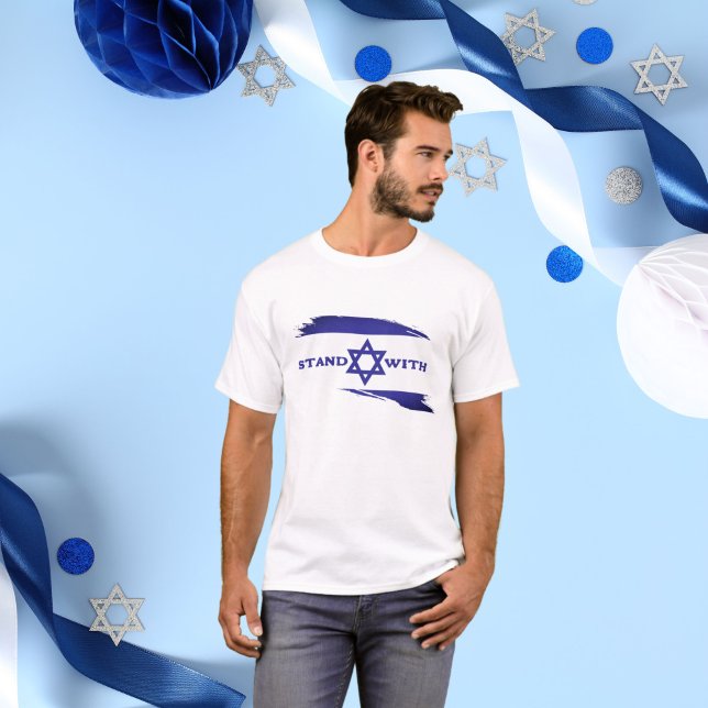 David Israels Flagga blå stjärna,Stå med Israel T Shirt (Skapare uppladdad)