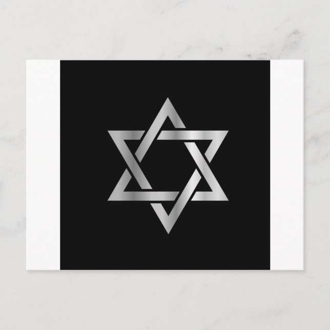 David-Jewish stjärna i silver Vykort (Framsida)