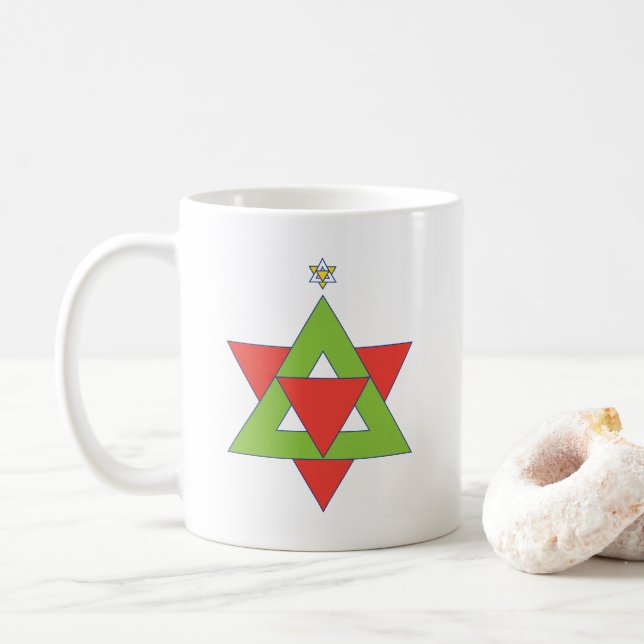 David Julgran stjärna Kaffemugg (Med munk)