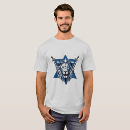 David lejon stjärna med järn svärd t shirt