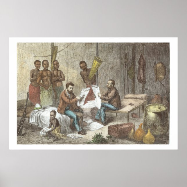 David Livingstone (1813-73) och Henry Mort Poster (Framsidan)